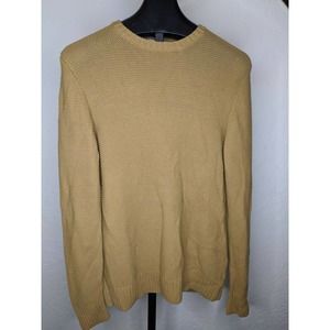 Everlane Link Stitch Crew Neck Sweater Size L Gold